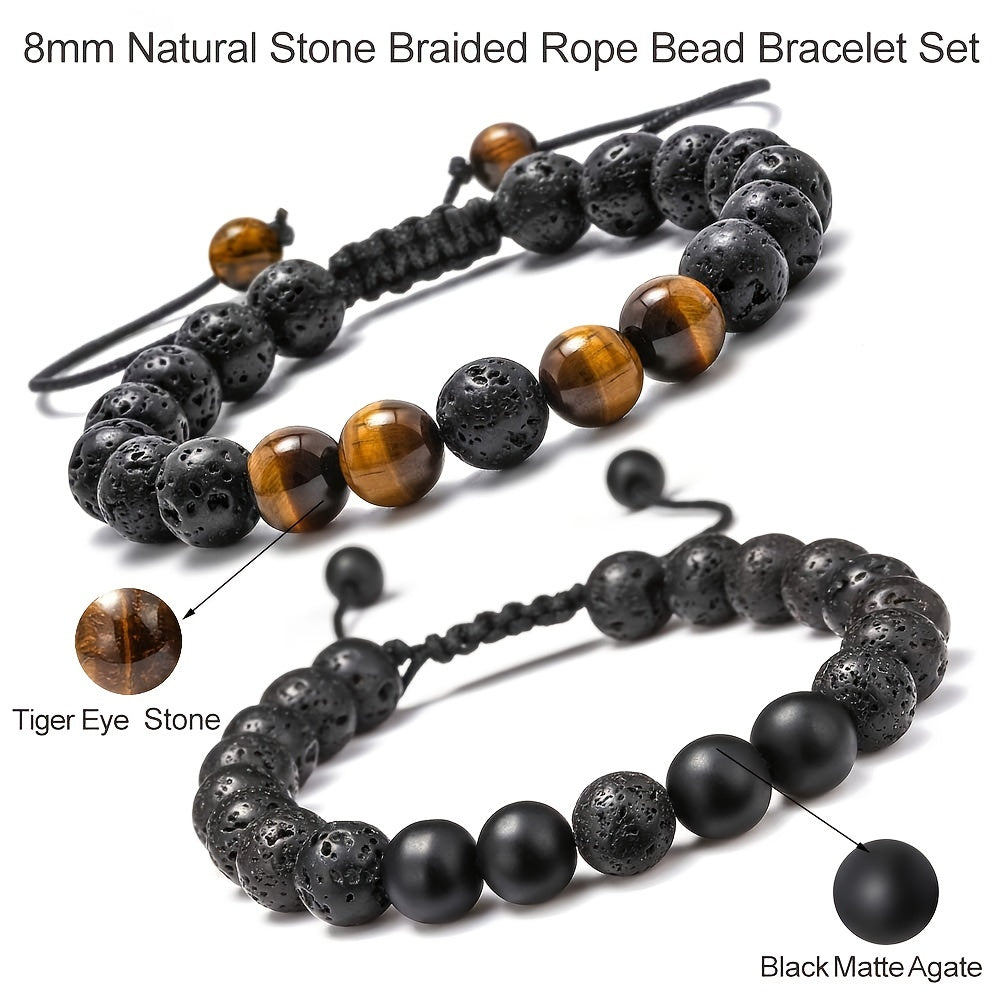 Stone Tiger Eye Lava Rock Bracelet