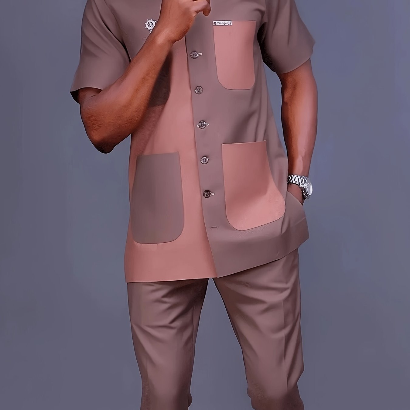 African Mens Senator Wear Kaftan | Grey