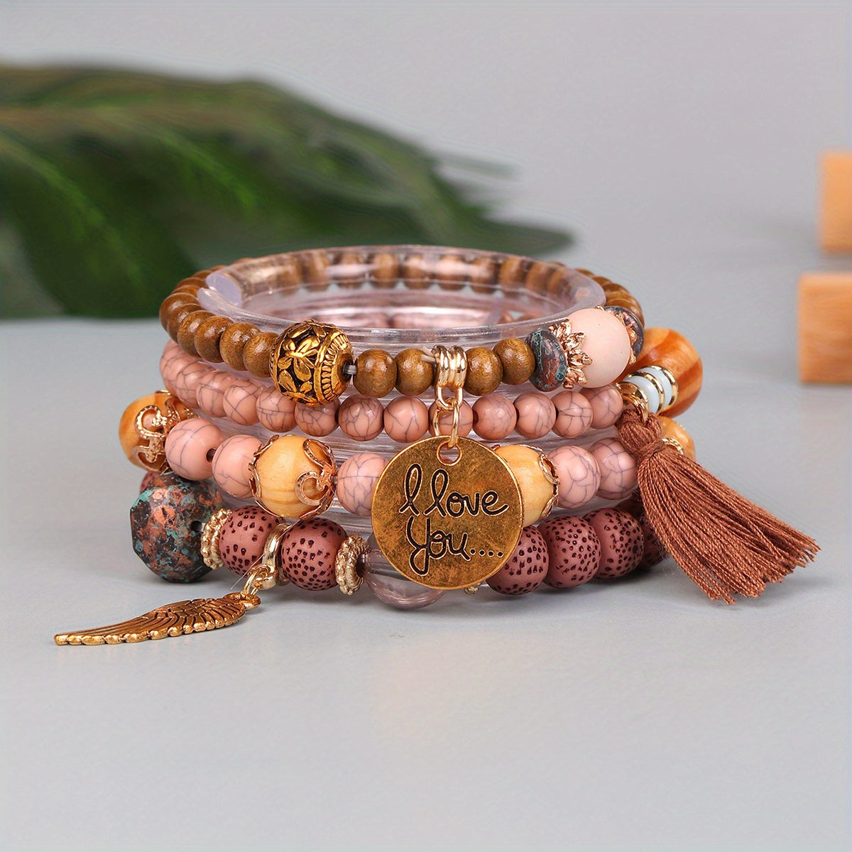 trendy colorful bead bracelet