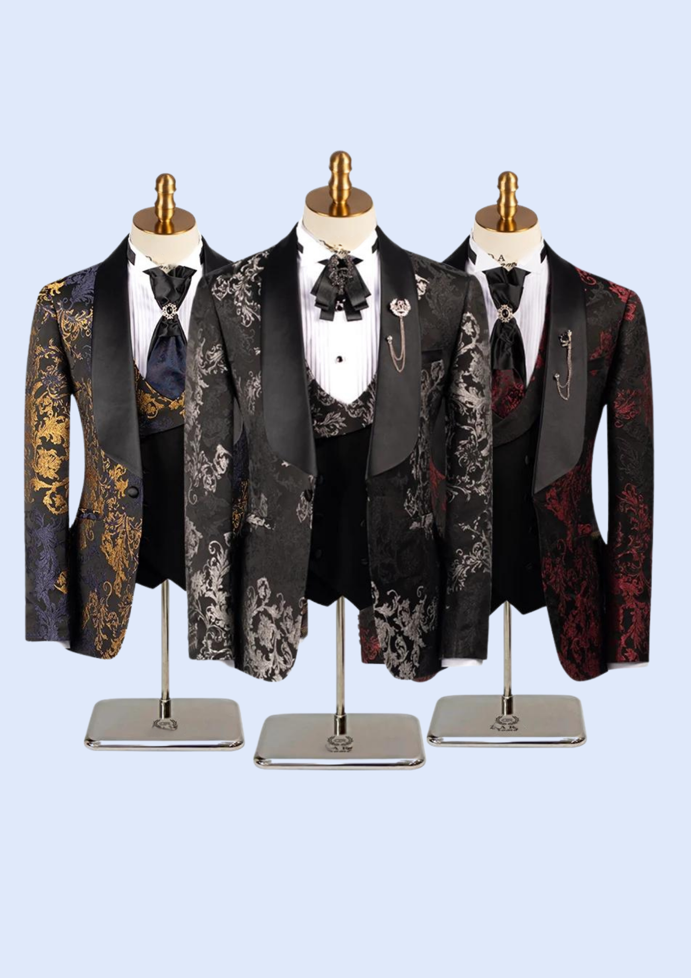 Luxury Floral Jacquard Wedding Suit