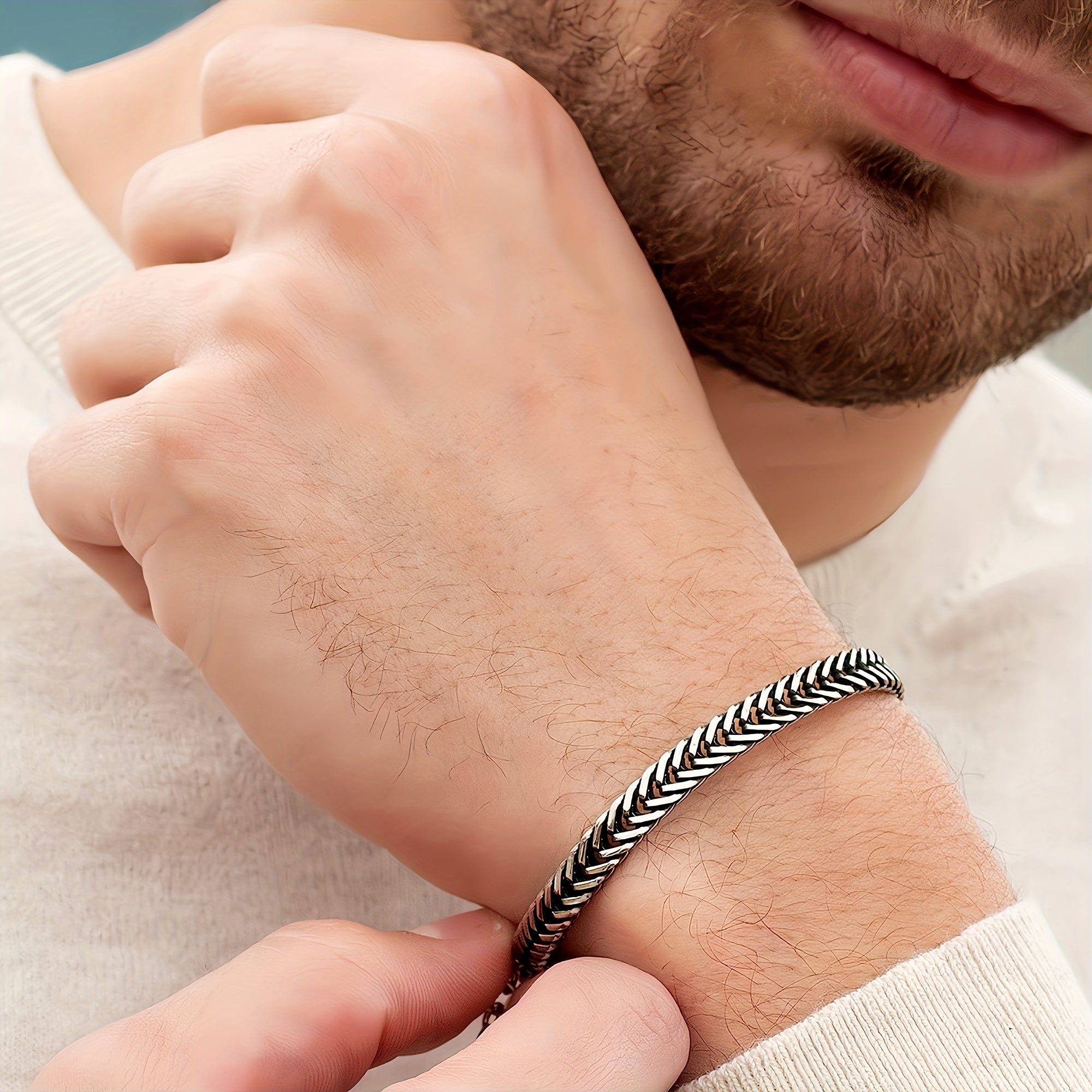 Cuff Bracelet for Men | Chain