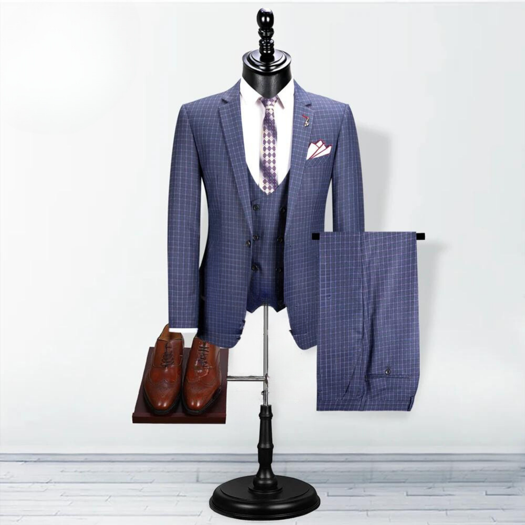 Luxury Grid Blazer Suit