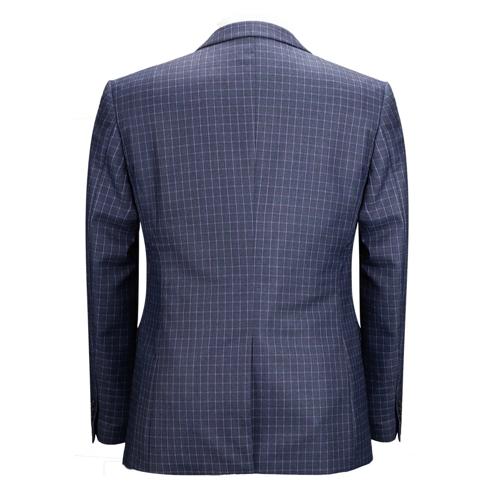 Luxury Grid Blazer Suit Light Blue 2