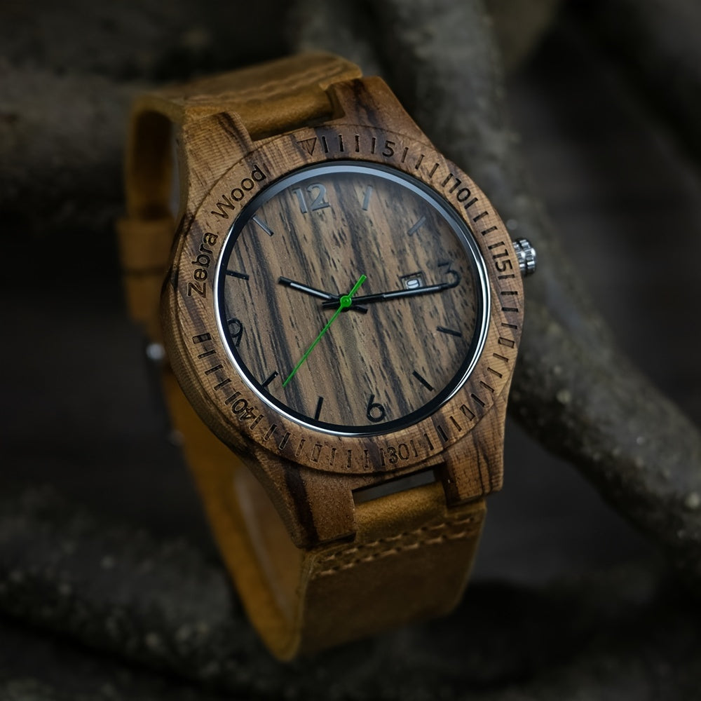 Belt Quartz Wood Watch for Men | Brown