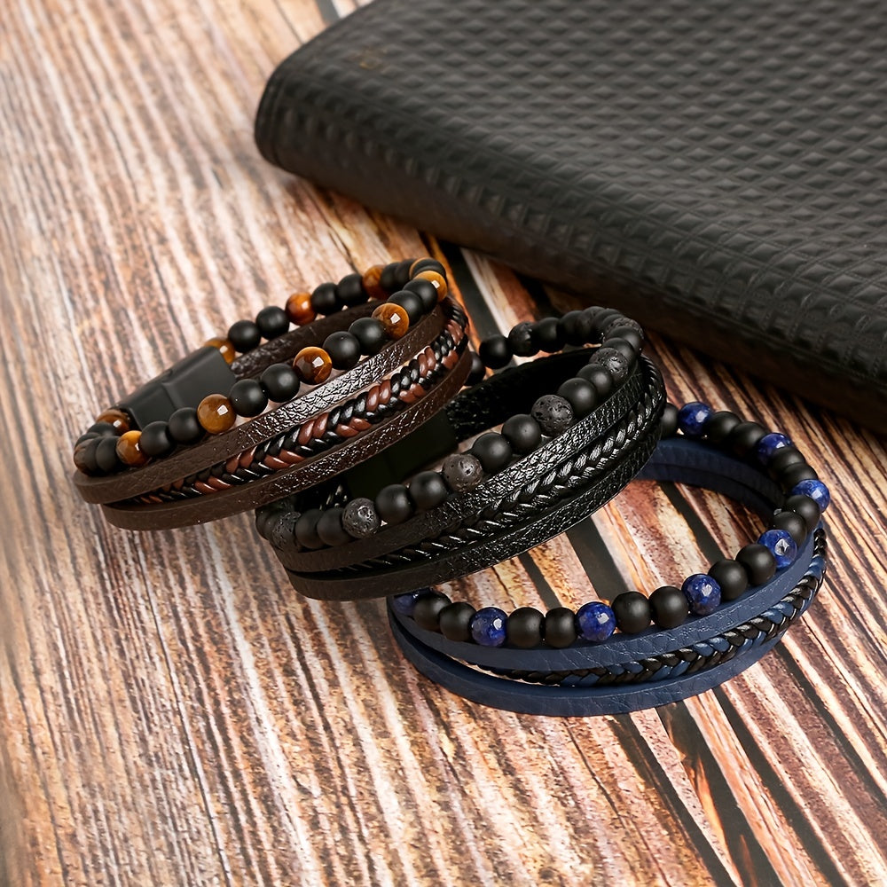 trendy braided leather wristwear