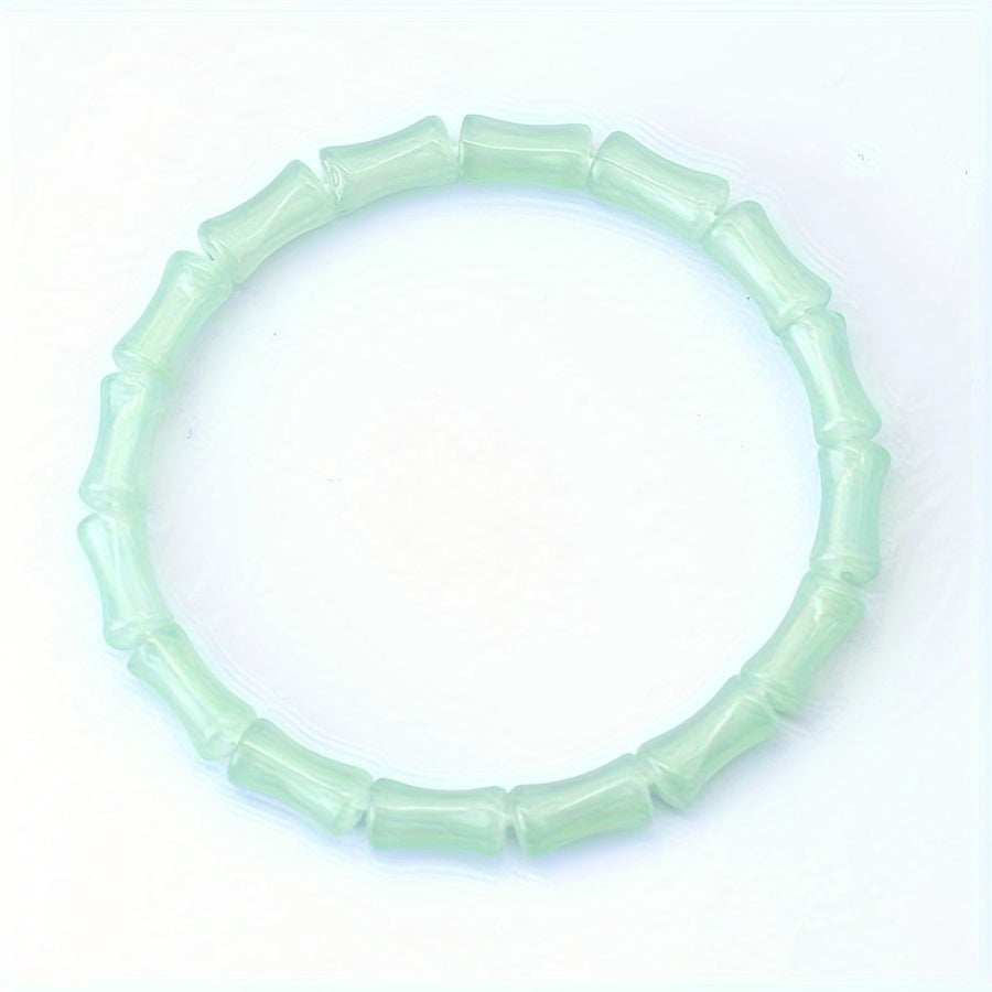 Fashion Bamboo Joint Beads Bracelet, Handcrafted Bracelet, Eco-friendly Jewelry, Minimalist Fashion Accessory