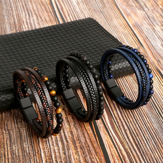fashion layered handmade leather bracelet