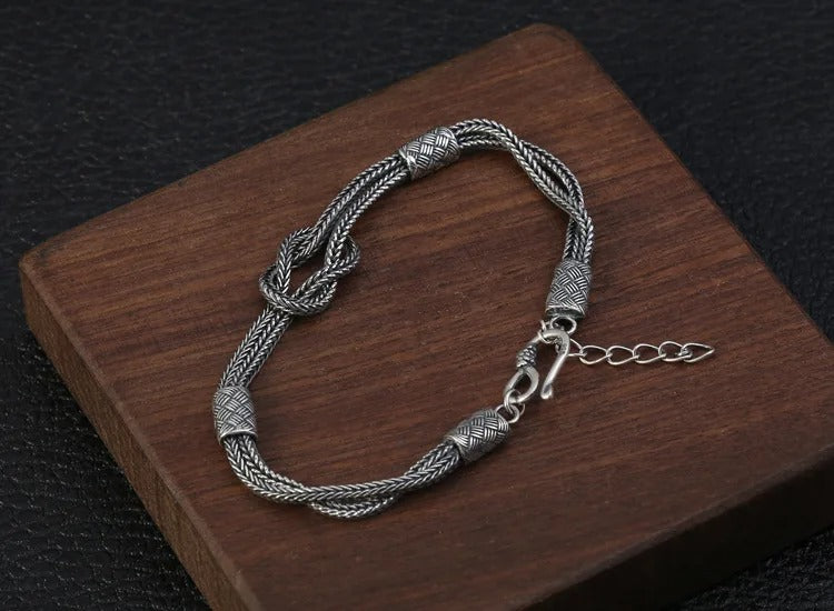 Hand Braided Celtic Silver Bracelet