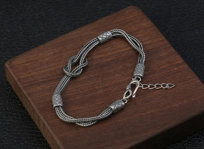 Hand Braided Celtic Silver Bracelet