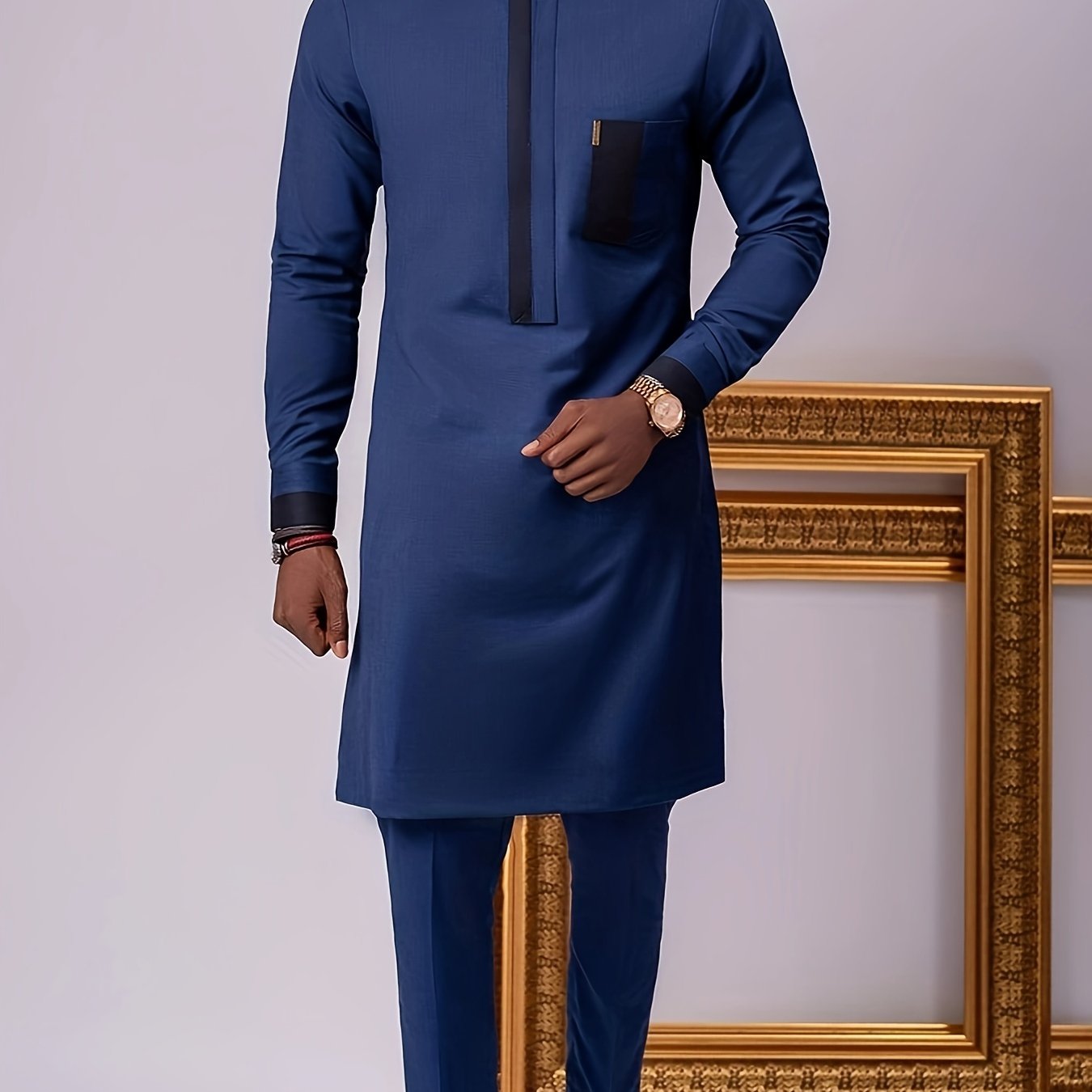 African Mens Senator Wear Kaftan | Blue Style