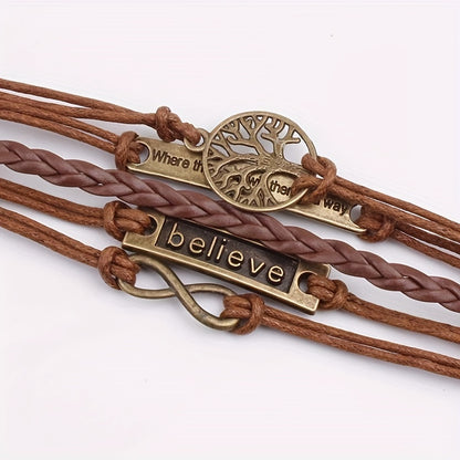 Handwoven bracelet, men's leather bracelet, vintage accessory, meaningful gift, stylish men's accessory