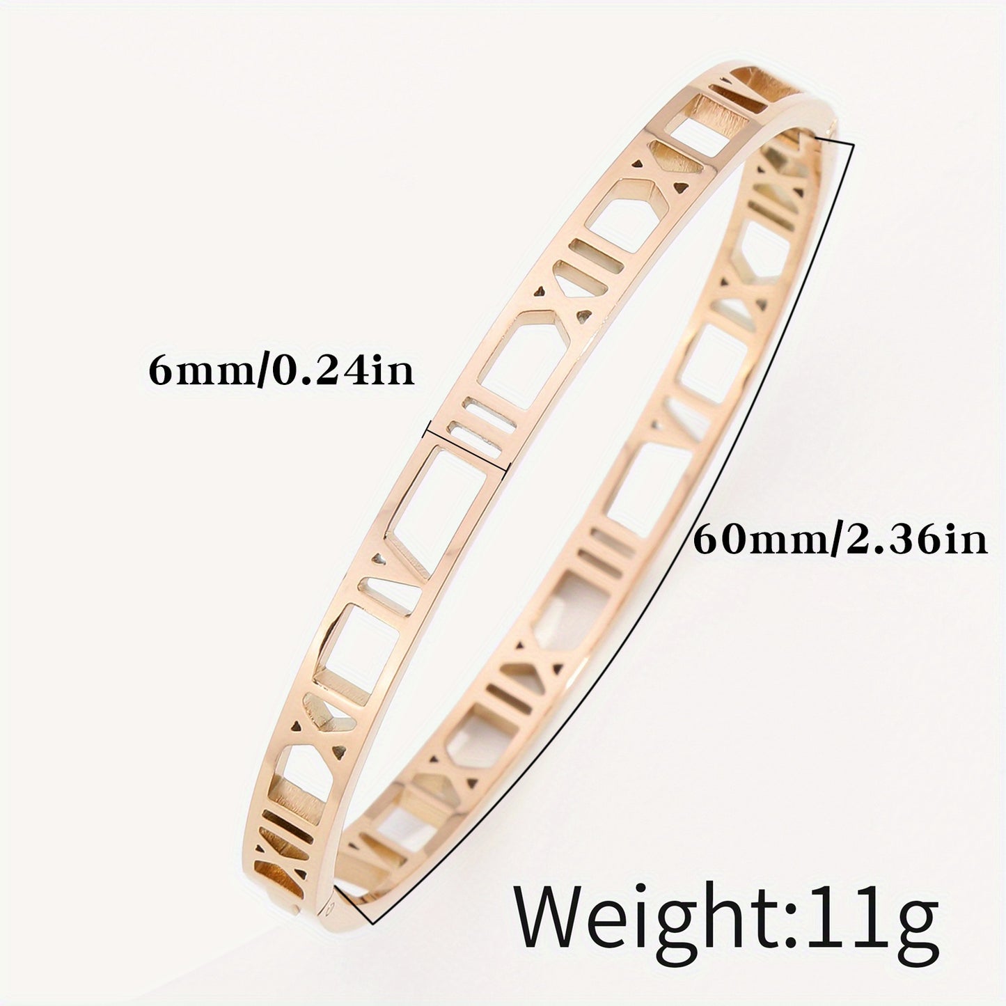 Classic Hollow Roman Numeral Unisex Bracelet.