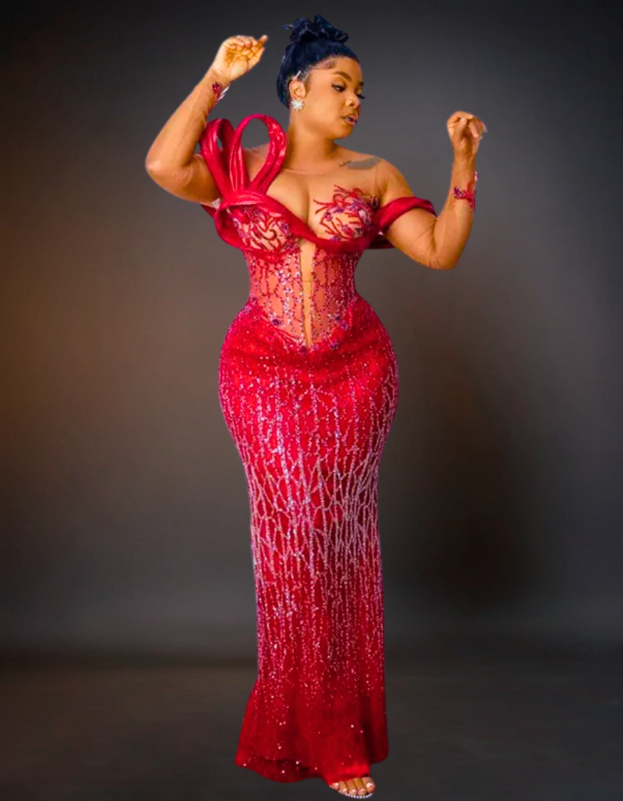 Luxury Traditional Corset Wedding Dress | Red