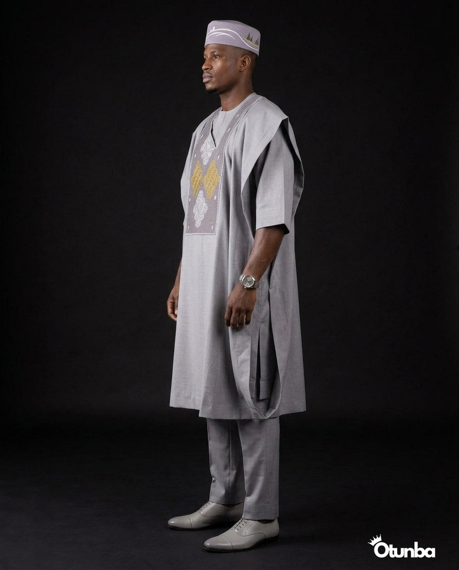 African Men Kaftan Shirt | Custom Sizing | Beige — Photo 292 | OTUNBA Luxury Fashion