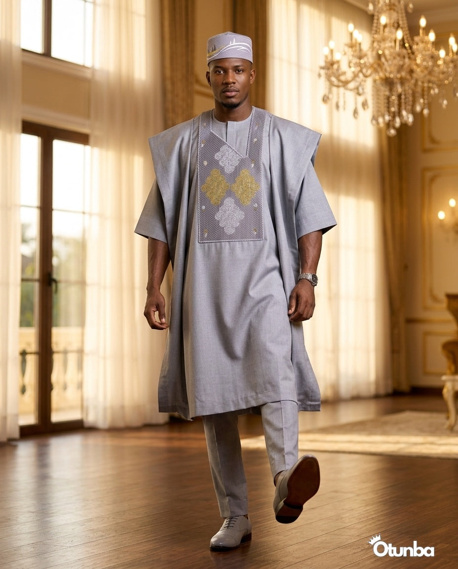 African Men Kaftan Shirt | Custom Sizing | Beige — Photo 298 | OTUNBA Luxury Fashion
