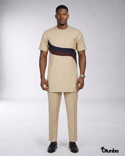 African Men's Kaftan | Custom Senator Wear | Beige — Photo 97 | OTUNBA Luxury Fashion