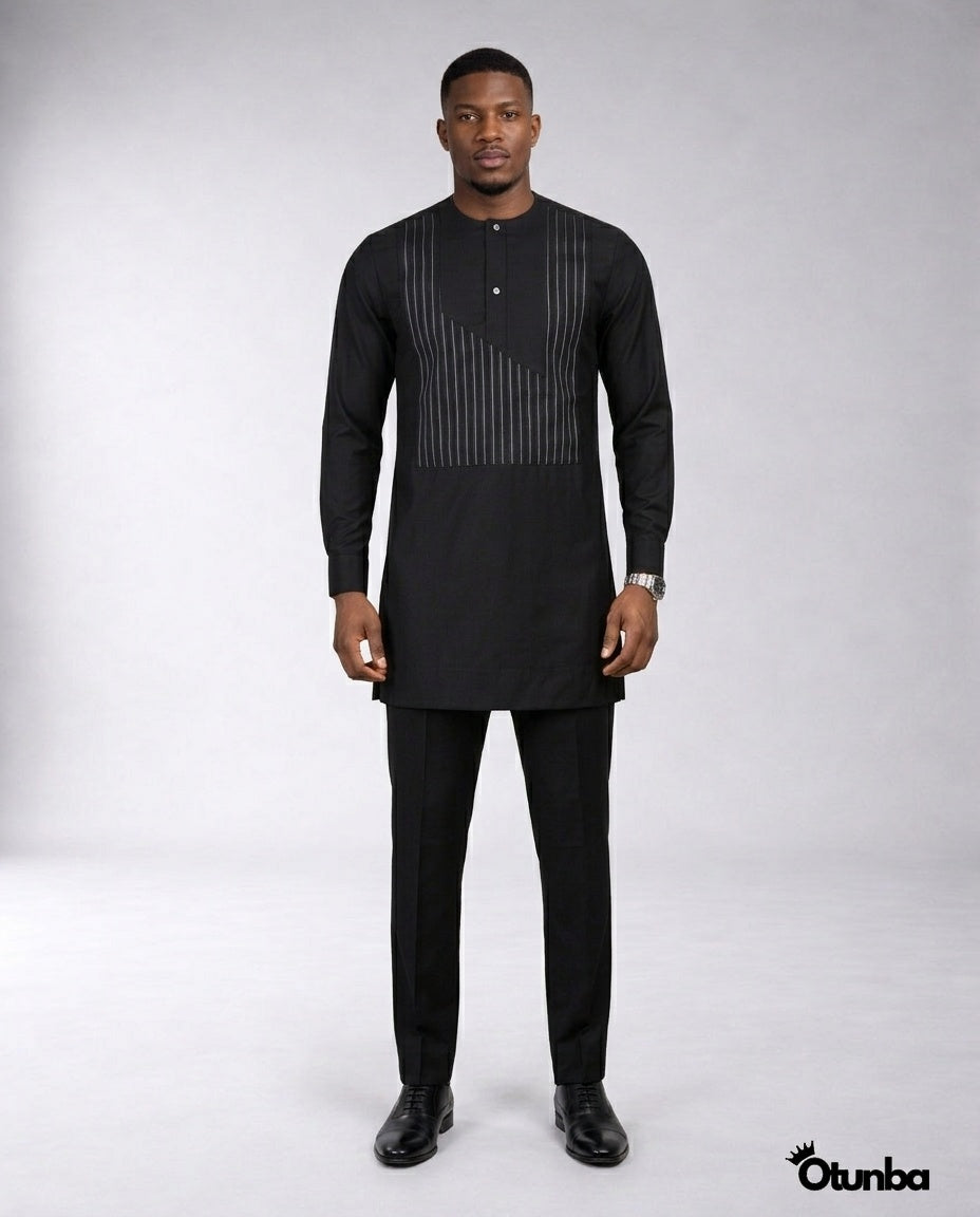 African Men's Kaftan | Custom Senator Wear | Black — Photo 109 | OTUNBA Luxury Fashion