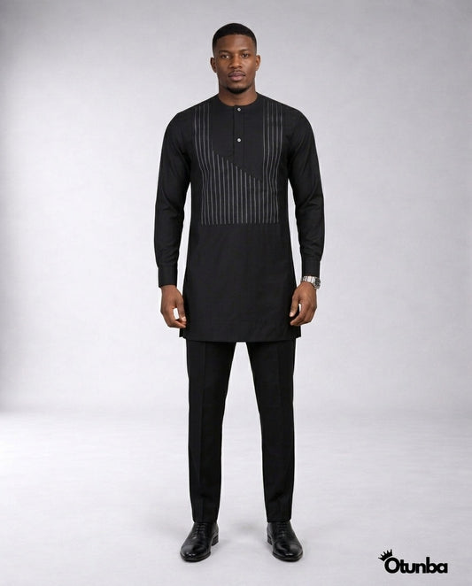 African Men's Kaftan | Custom Senator Wear | Black — Photo 109 | OTUNBA Luxury Fashion
