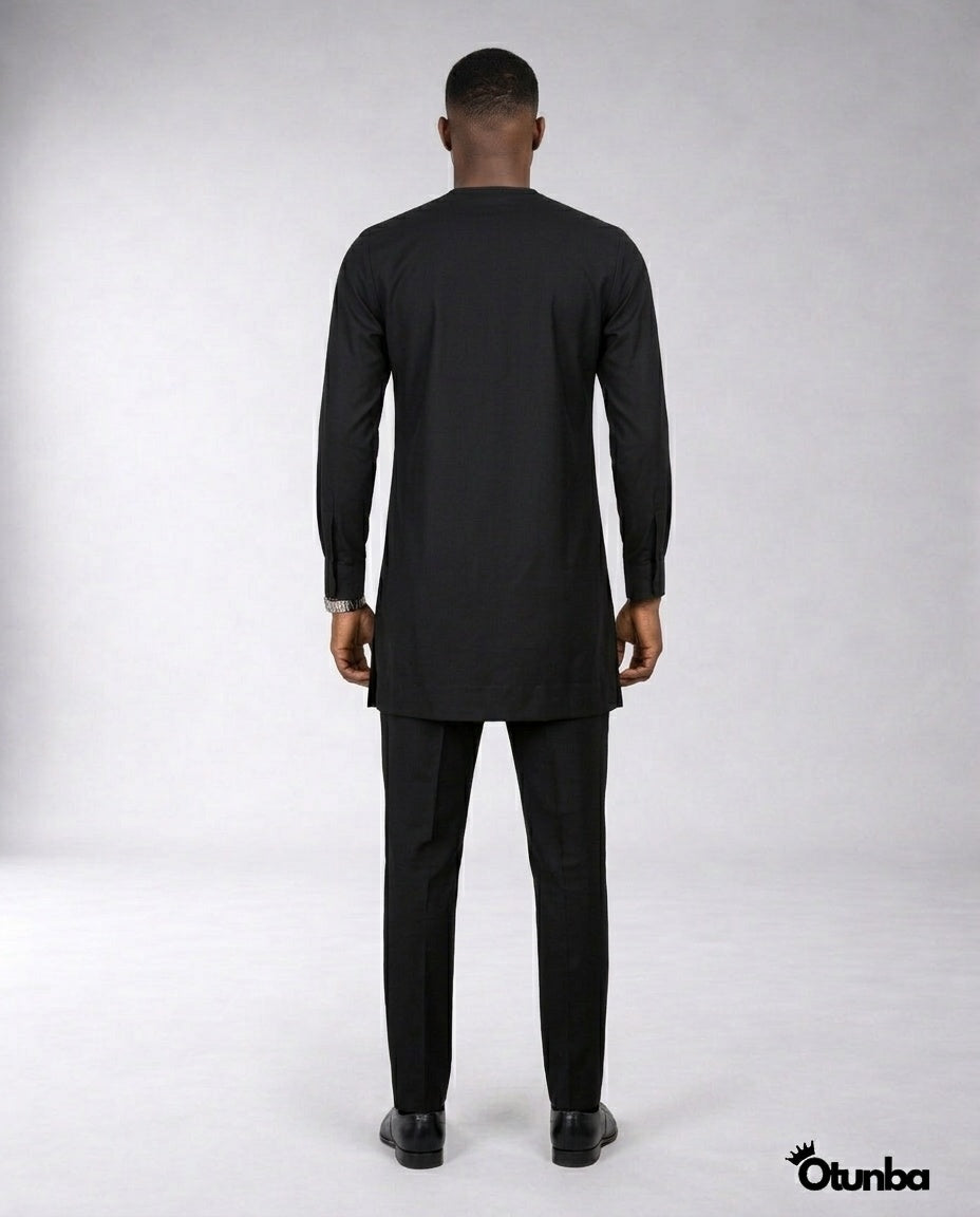 African Men's Kaftan | Custom Senator Wear | Black — Photo 110 | OTUNBA Luxury Fashion