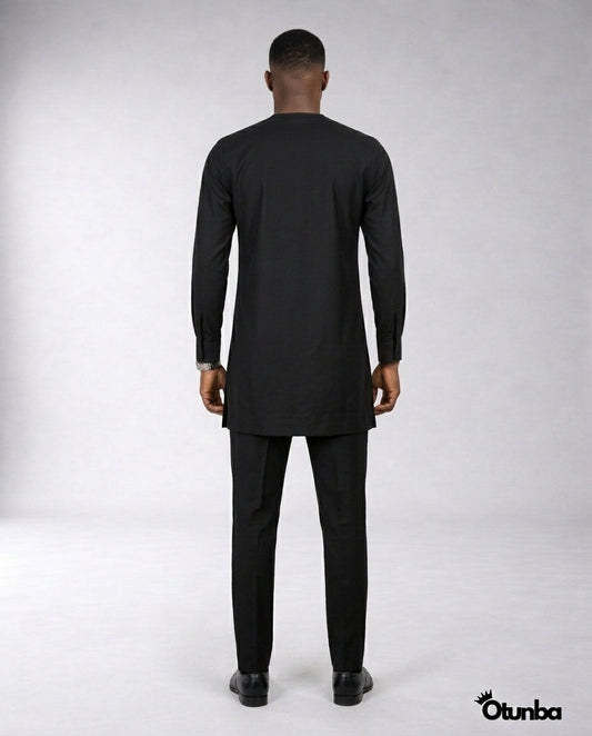 African Men's Kaftan | Custom Senator Wear | Black — Photo 110 | OTUNBA Luxury Fashion