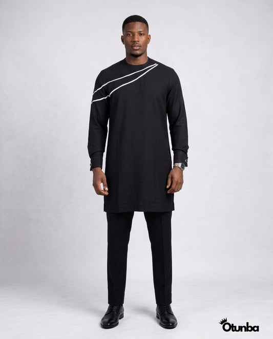 African Men's Kaftan | Custom Senator Wear | Black Style — Photo 121 | OTUNBA Luxury Fashion