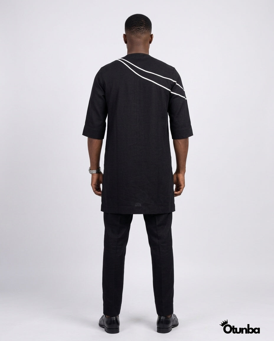 African Men's Kaftan | Custom Senator Wear | Black Style — Photo 122 | OTUNBA Luxury Fashion