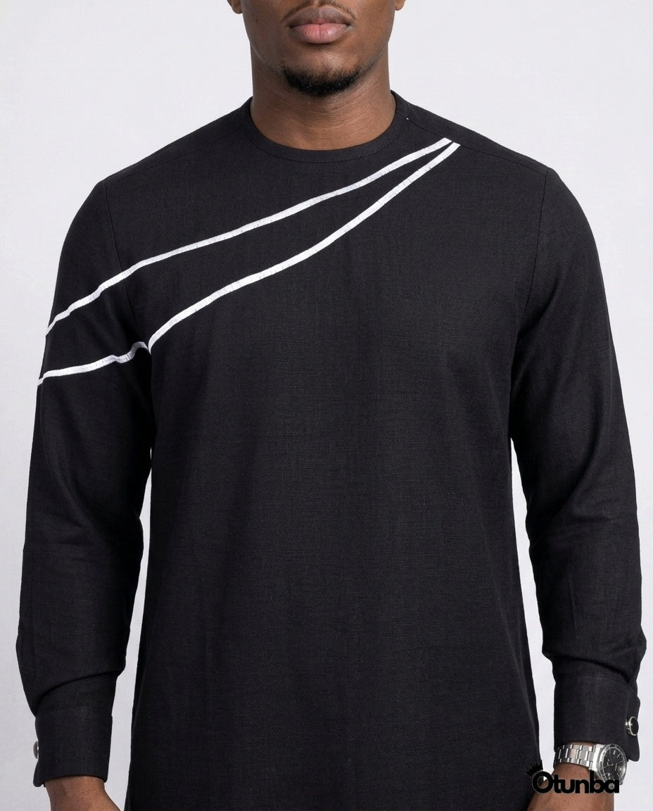 African Men's Kaftan | Custom Senator Wear | Black Style — Photo 123 | OTUNBA Luxury Fashion