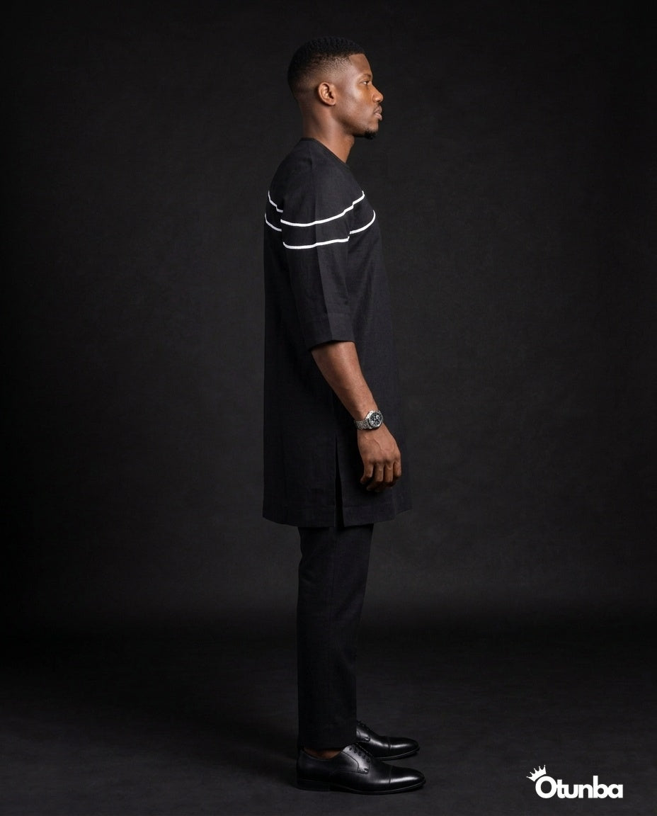 African Men's Kaftan | Custom Senator Wear | Black Style — Photo 124 | OTUNBA Luxury Fashion