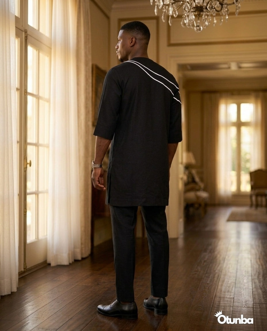 African Men's Kaftan | Custom Senator Wear | Black Style — Photo 127 | OTUNBA Luxury Fashion