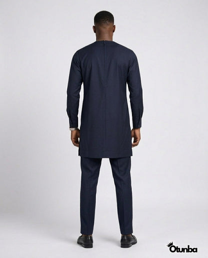 African Men's Kaftan | Custom Senator Wear | Blue Design — Photo 146 | OTUNBA Luxury Fashion