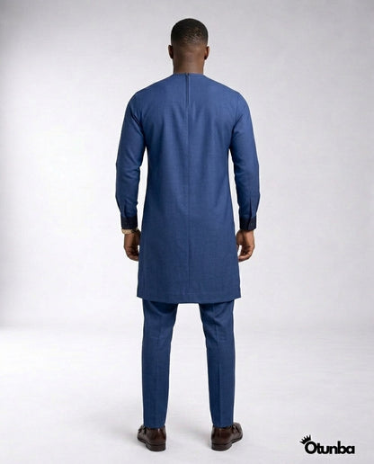 African Men's Kaftan | Custom Senator Wear | Blue — Photo 134 | OTUNBA Luxury Fashion