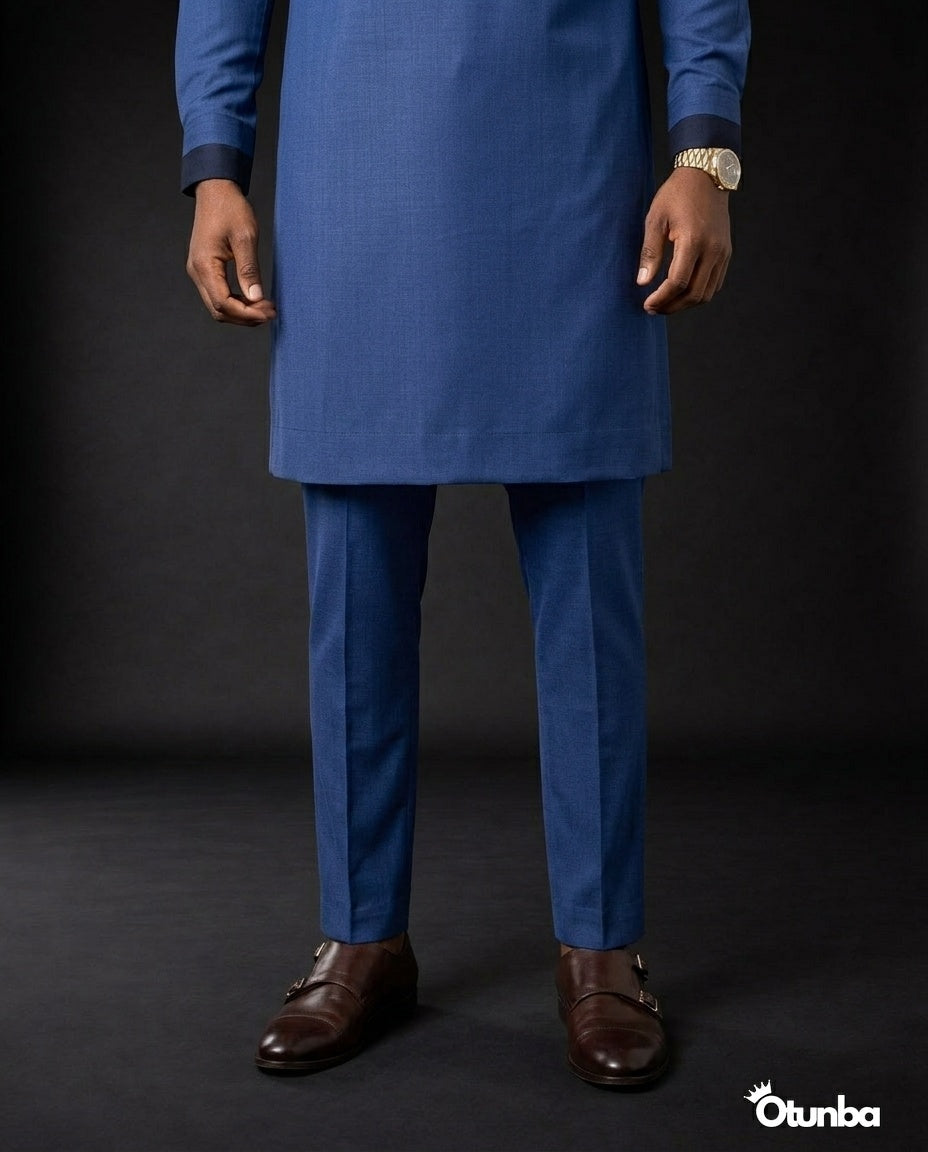 African Men's Kaftan | Custom Senator Wear | Blue — Photo 137 | OTUNBA Luxury Fashion