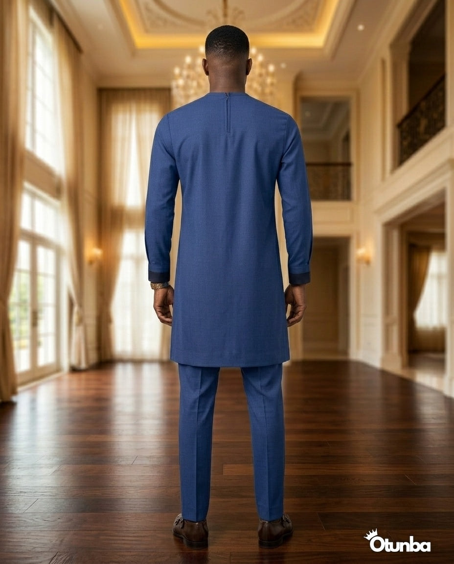 African Men's Kaftan | Custom Senator Wear | Blue — Photo 139 | OTUNBA Luxury Fashion