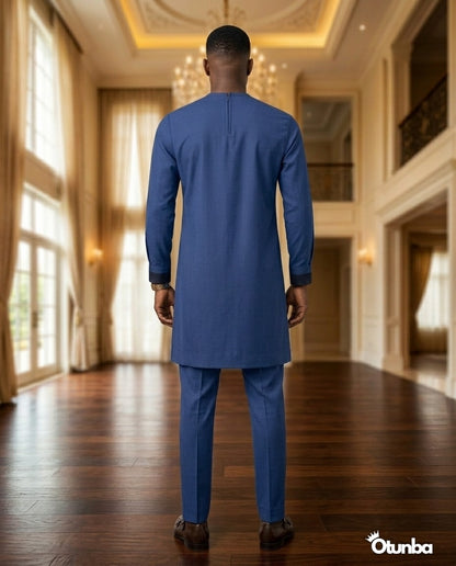 African Men's Kaftan | Custom Senator Wear | Blue — Photo 139 | OTUNBA Luxury Fashion