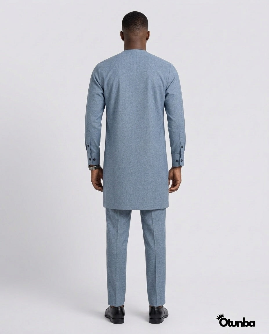 African Men's Kaftan | Custom Senator Wear | Blue Style — Photo 158 | OTUNBA Luxury Fashion