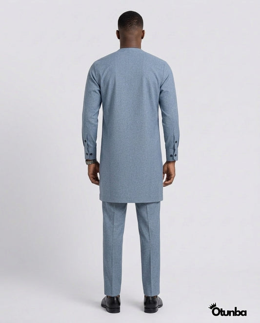 African Men's Kaftan | Custom Senator Wear | Blue Style — Photo 158 | OTUNBA Luxury Fashion