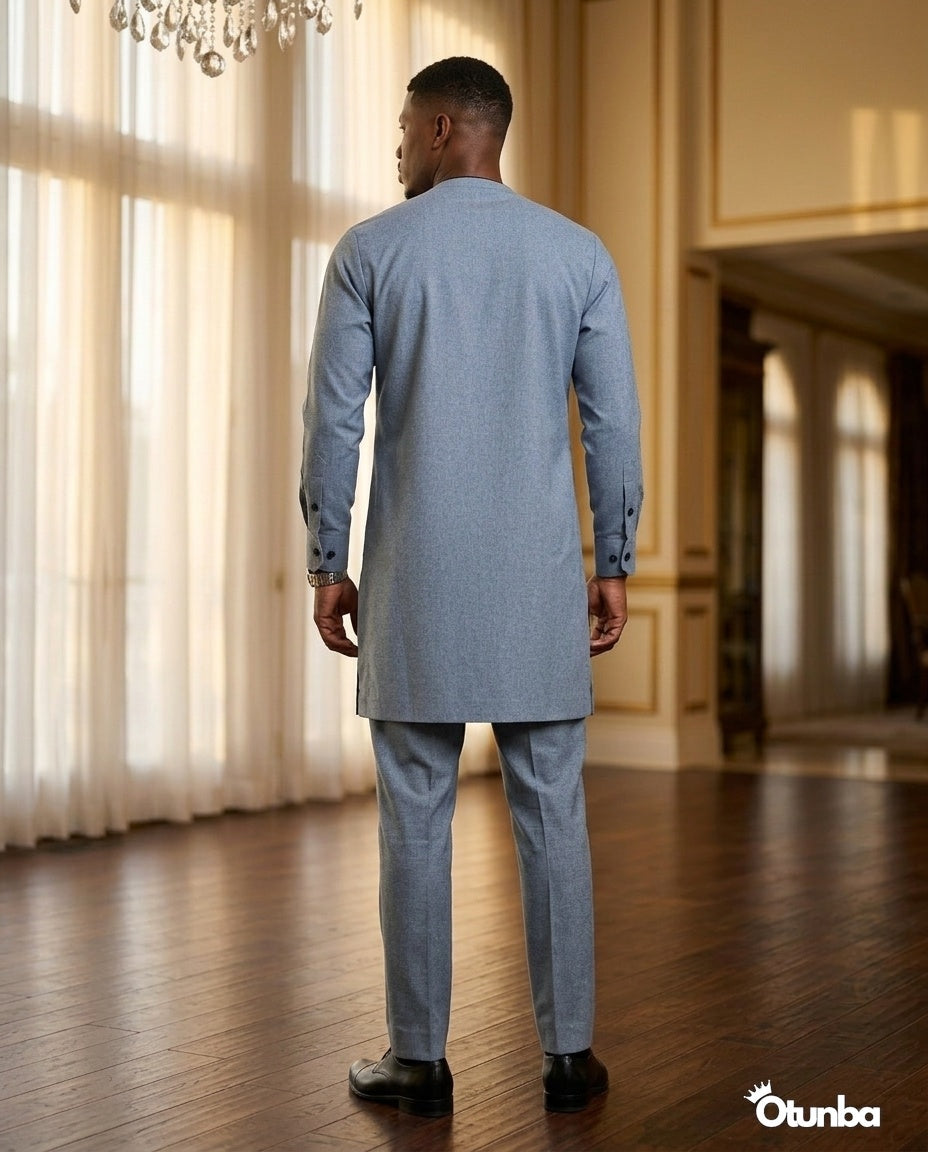 African Men's Kaftan | Custom Senator Wear | Blue Style — Photo 163 | OTUNBA Luxury Fashion