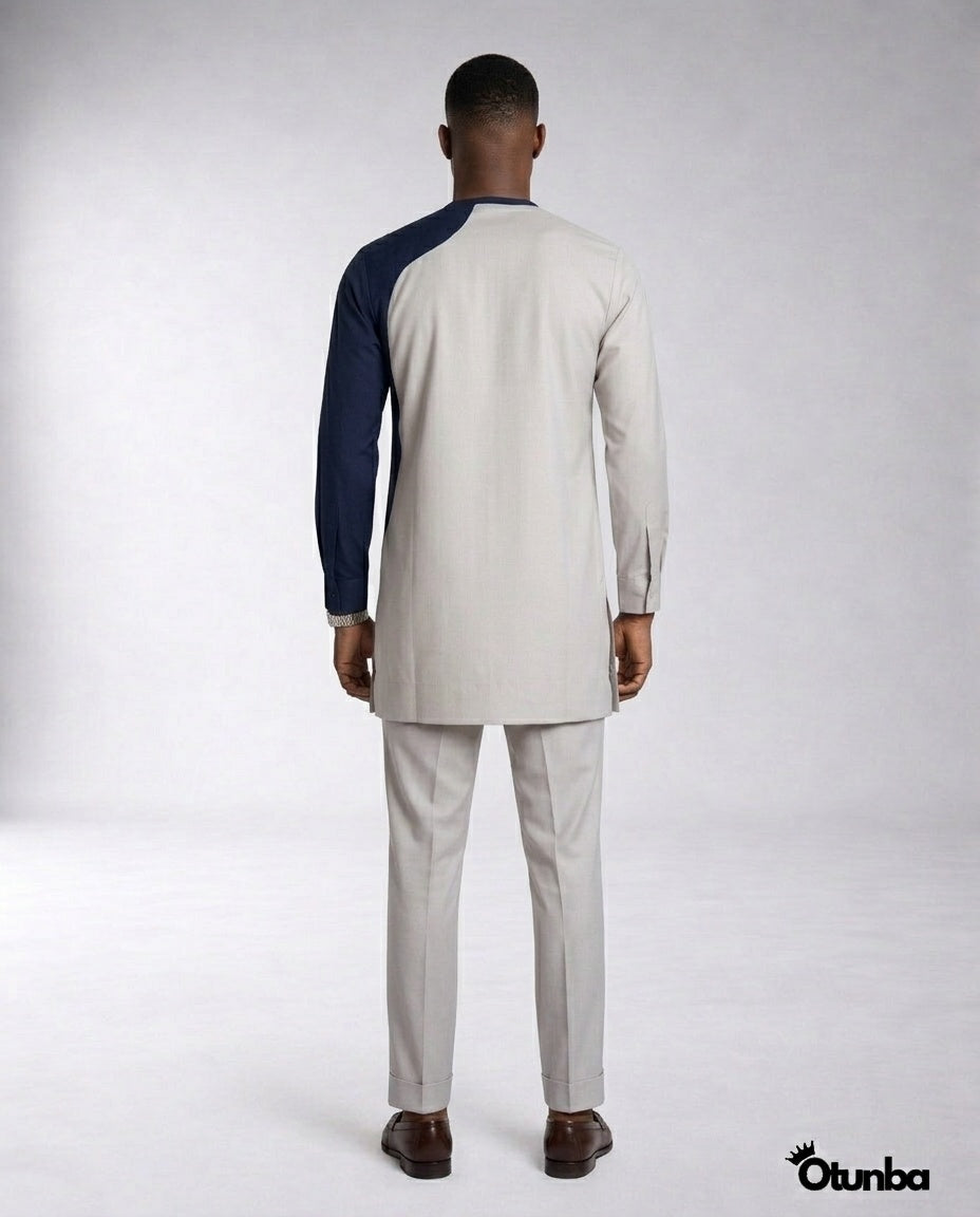 African Men's Kaftan | Custom Senator Wear | Elegant Grey — Photo 182 | OTUNBA Luxury Fashion