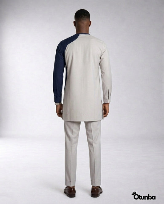 African Men's Kaftan | Custom Senator Wear | Elegant Grey — Photo 182 | OTUNBA Luxury Fashion