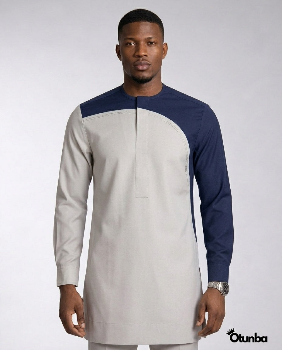 African Men's Kaftan | Custom Senator Wear | Elegant Grey — Photo 183 | OTUNBA Luxury Fashion