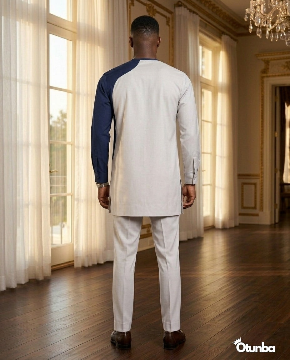 African Men's Kaftan | Custom Senator Wear | Elegant Grey — Photo 187 | OTUNBA Luxury Fashion