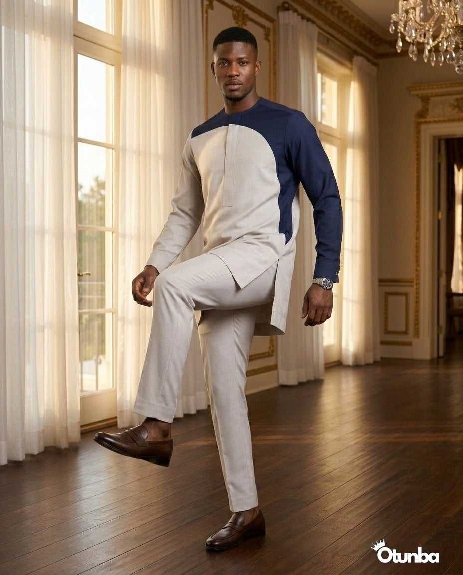 African Men's Kaftan | Custom Senator Wear | Elegant Grey — Photo 190 | OTUNBA Luxury Fashion