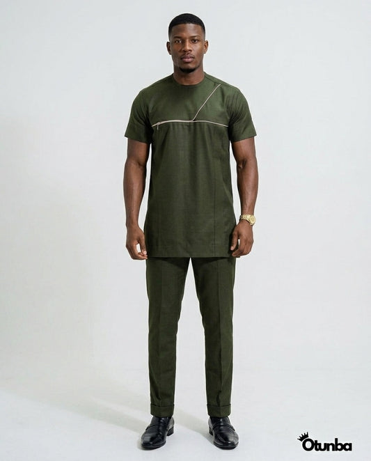 African Men's Kaftan | Custom Senator Wear | Green — Photo 193 | OTUNBA Luxury Fashion