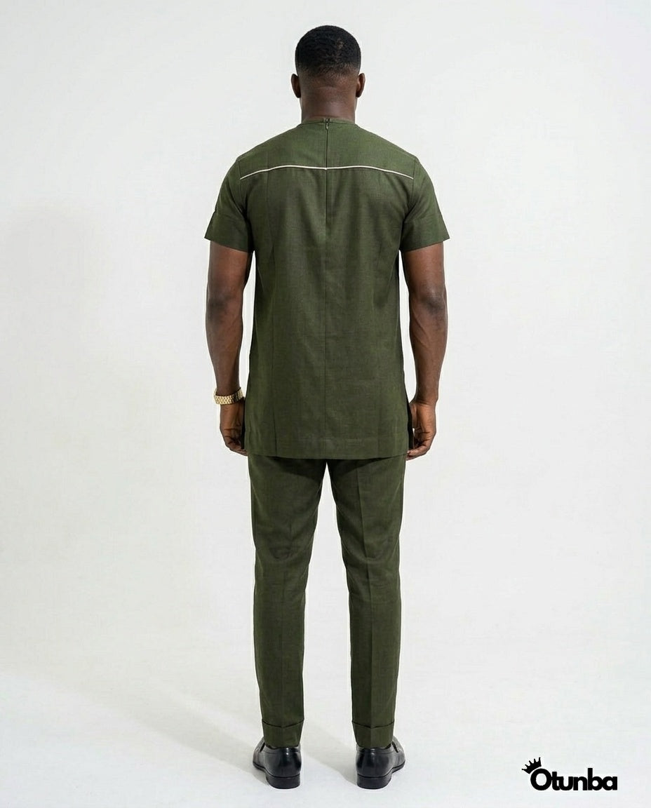 African Men's Kaftan | Custom Senator Wear | Green — Photo 194 | OTUNBA Luxury Fashion