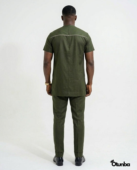 African Men's Kaftan | Custom Senator Wear | Green — Photo 194 | OTUNBA Luxury Fashion