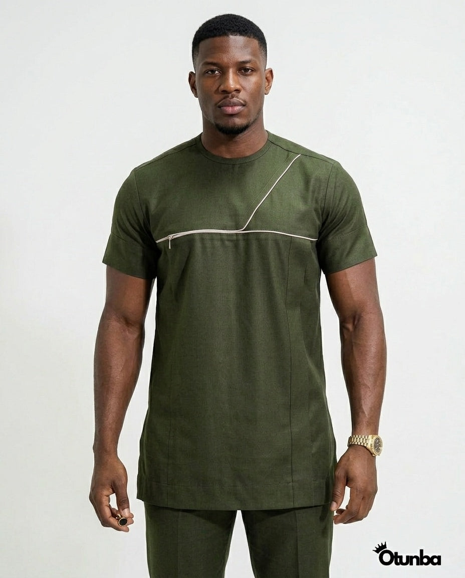 African Men's Kaftan | Custom Senator Wear | Green — Photo 195 | OTUNBA Luxury Fashion