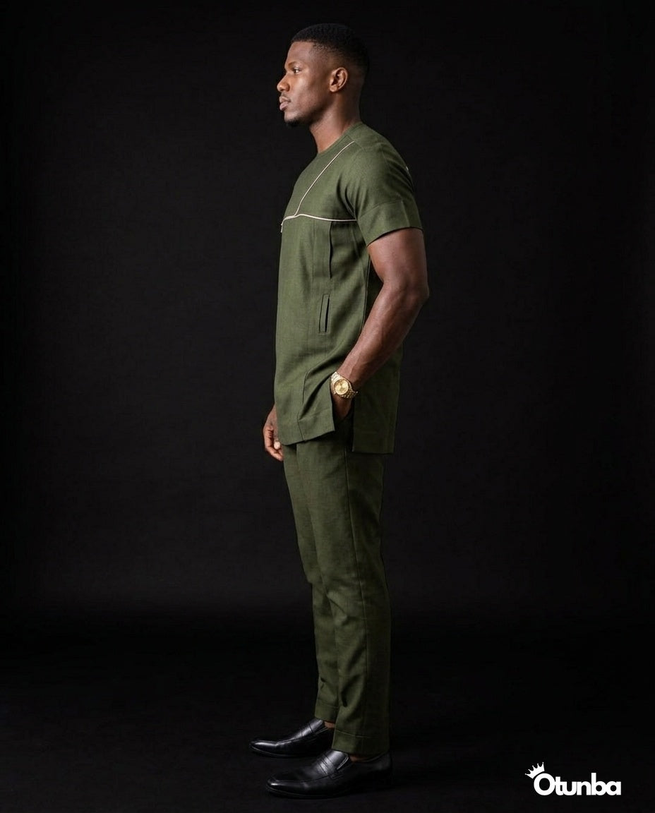 African Men's Kaftan | Custom Senator Wear | Green — Photo 196 | OTUNBA Luxury Fashion