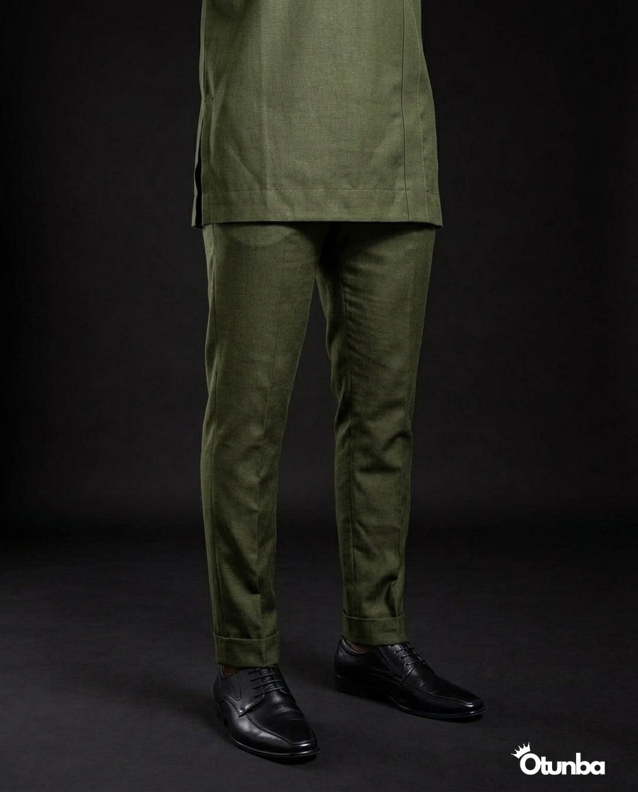 African Men's Kaftan | Custom Senator Wear | Green — Photo 197 | OTUNBA Luxury Fashion