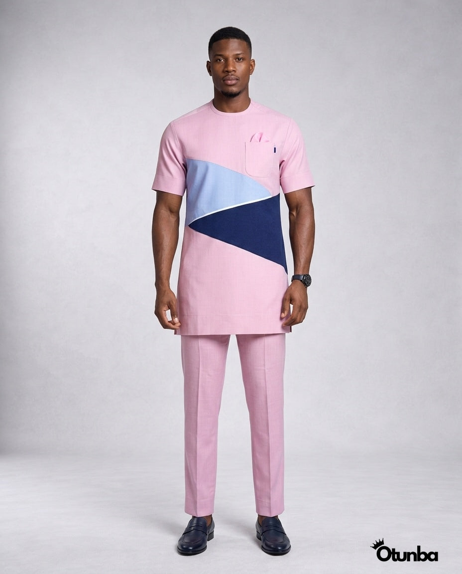 African Men's Kaftan | Custom Senator Wear | Pink — Photo 205 | OTUNBA Luxury Fashion