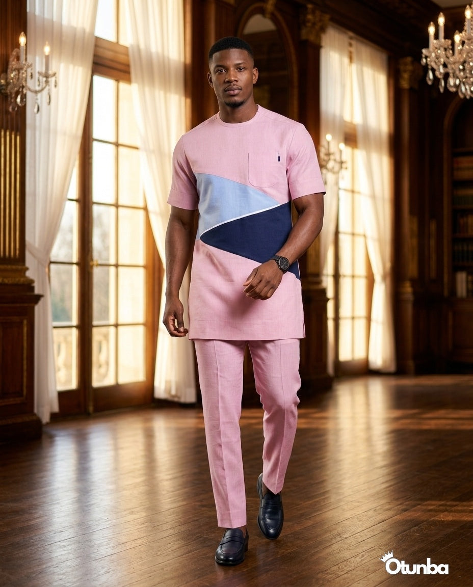 African Men's Kaftan | Custom Senator Wear | Pink — Photo 210 | OTUNBA Luxury Fashion